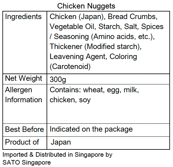 Nutritional information 2