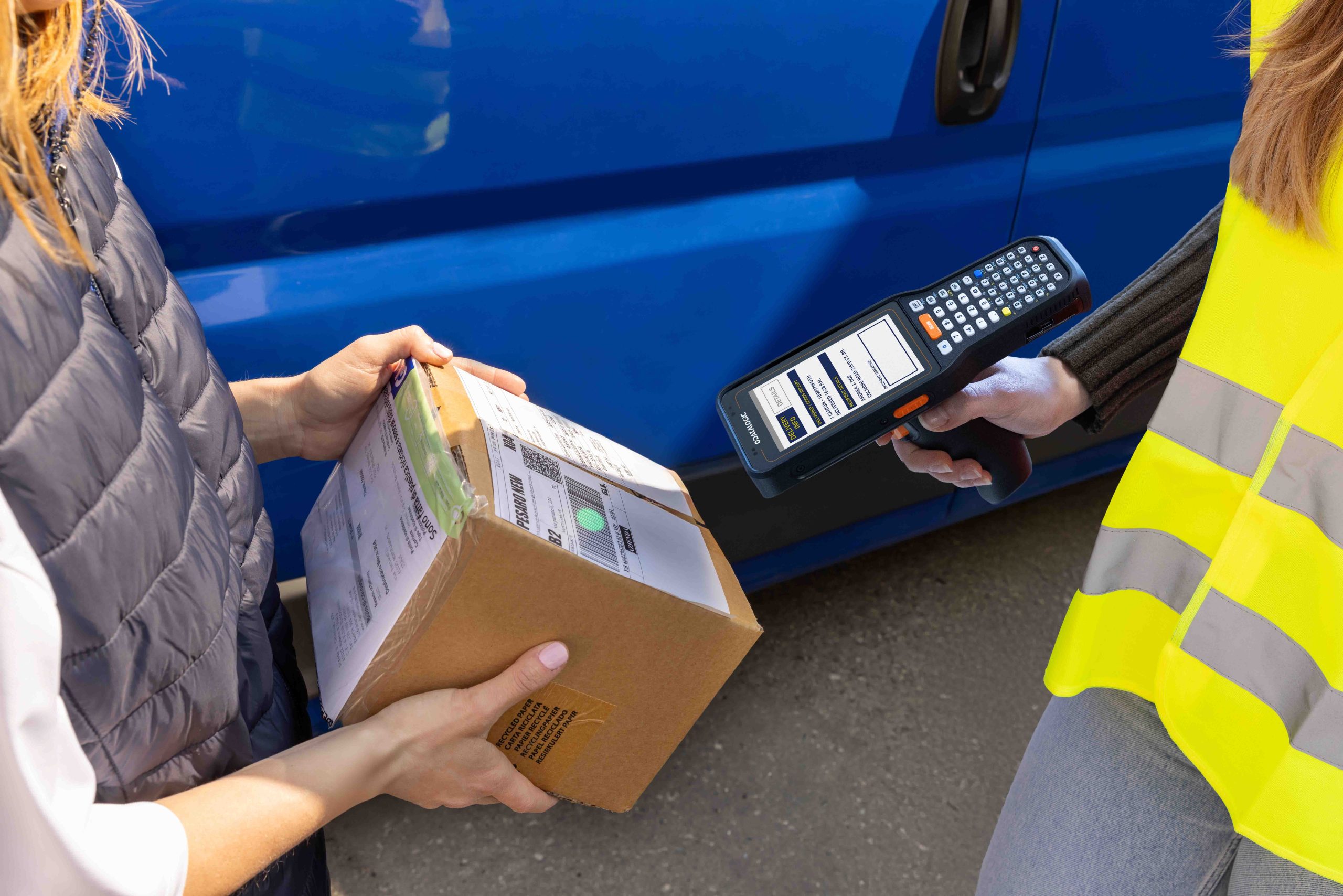 Scanning barcode on a parcel
